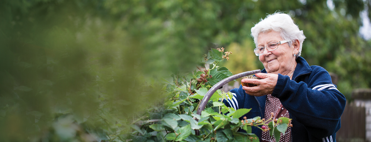 Gardening lady smiling