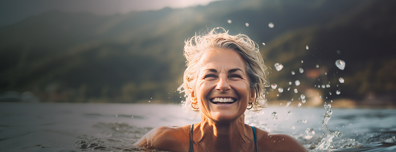 woman smiling in the water